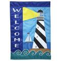 Recinto 29 x 42 in. Double Applique Lighthouse Welcome Polyester Garden Flag - Large RE3458004